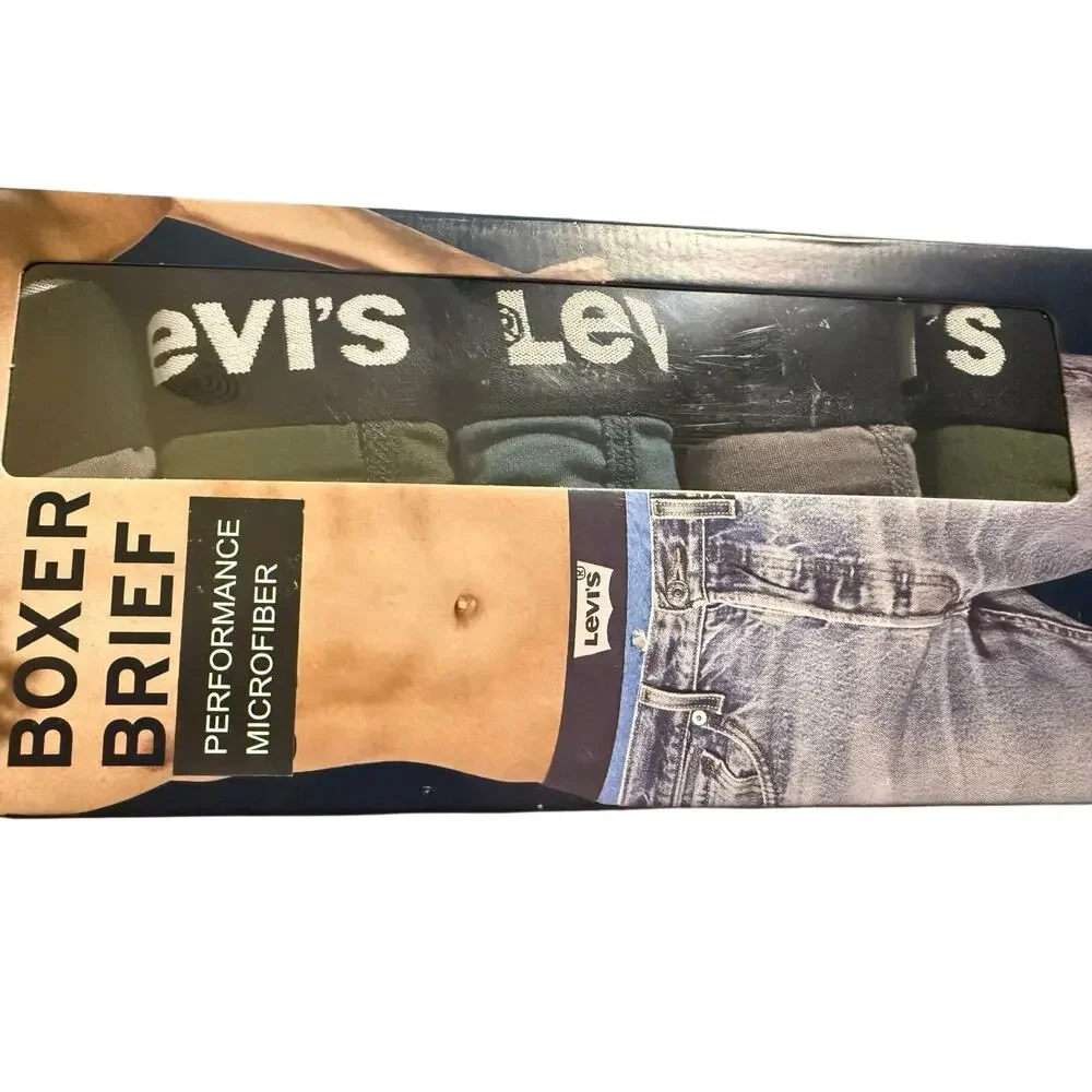 Levi's 5 Pack Performance Microfiber Boxer Brief, Ultra Soft Feel, Medium, NWT